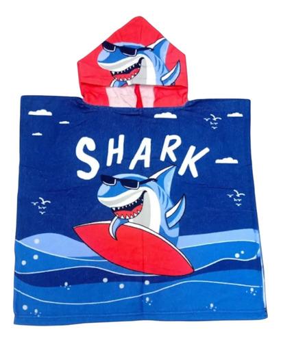 Poncho Toallon Microfibra Infantil Estampado Seca Rapido 13
