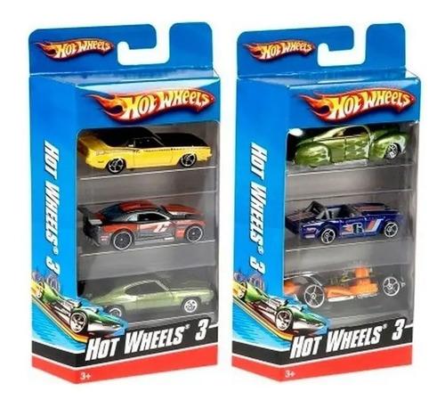 Autitos Hot Wheels Pack X3 Vehiculos Surtidos Autos Mattel Todos 3