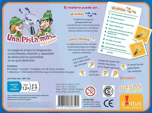 Juego De Mesa Una Pista Mas Pide El Detective Cartas Bontus 2