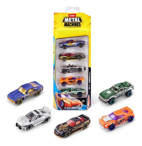 Pack X5 Autitos Metal Machine Autos Coleccion Zuru Wheels Multicolor