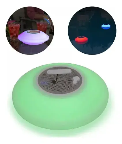 Parlante Luz Led Sumergible Pileta Bluetooth A Prueba D Agua Blanco 9