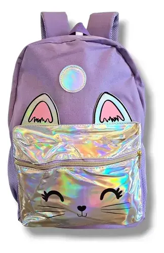 Mochila Escolar Nena Rosa Lila Brillante Primaria Impermable 11