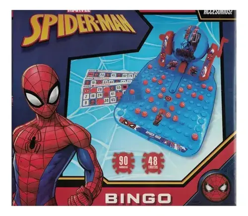 Bingo Spiderman Con Bolillero Juego De Mesa Hombre Araña 5