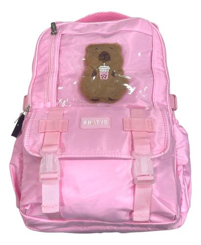 Mochila Capybara Impermeable Reforzada Nena Escuela Viajes