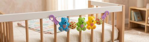 Cunero Con Ruido Ositos Cuna Cochesito Sonajero Babygus Bebe Multicolor Osito Con Pelotas 3
