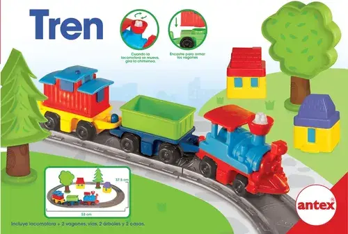 Juego Tren Mediano - Vias 37.5 X 53 Cm Antex 8331 Color Varios 3