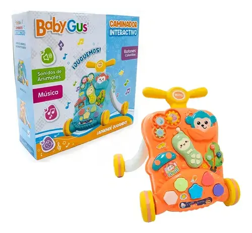 Caminador Interactivo Sensorial Musica Con Luz Y Sonido Naranja Claro