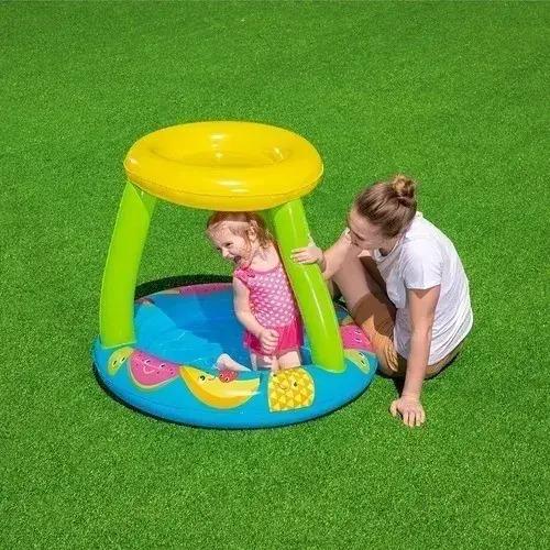 Combo Pileta Pelotero Bebe Frutas Con Techo + 100 Pelotas Multicolor 4
