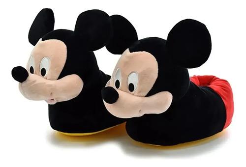 Pantufla Minnie Mickey Cerradas Abrigadas Peluche 3d Termica Rojo Y Negro Mickey 29 Al 32 2