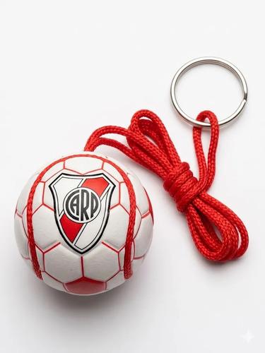 Kit Lapicera Con Grip + Llavero Mini Pelota De River Plate Blanco Y Rojo Negro 2