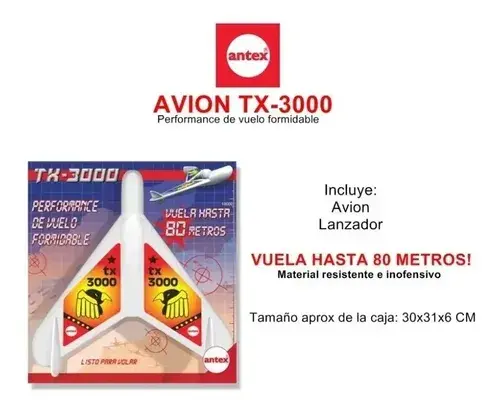 Avion De Juguete Vuela De Verdad Planeador Hasta 80 Mt Antex Nave Blanco 4