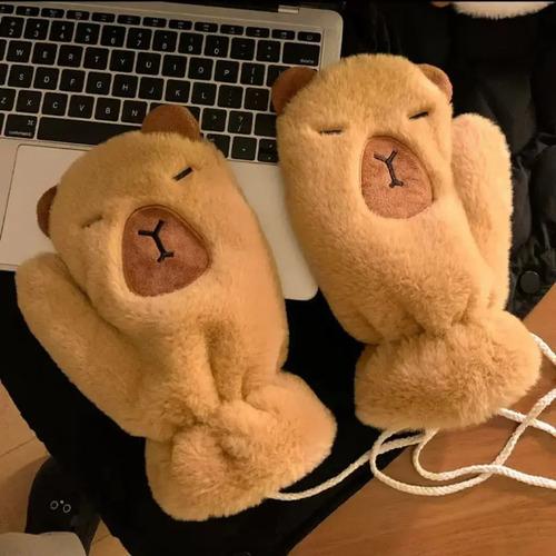 Guantes Mitones Capybara Super Suave Carpincho Invierno Frio 6