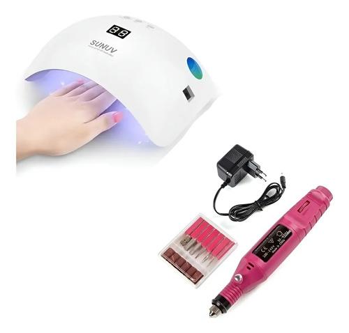 Kit Cabina Uñas Uv Led + Torno Profesional + Fresas Premium Na