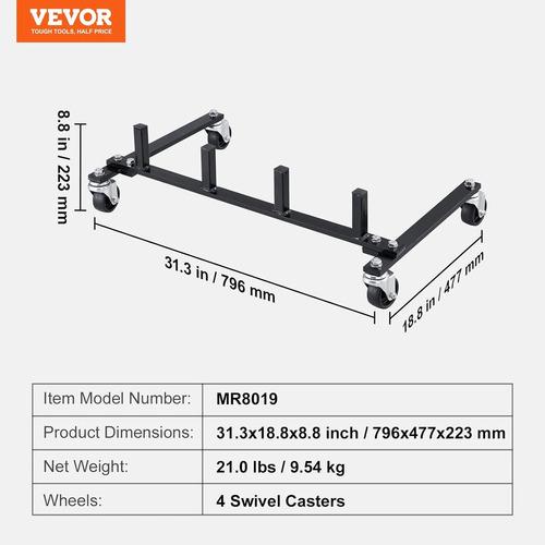 Estante Vevor Para Carritos De Rueda Con Ruedas Organizador Negro 3