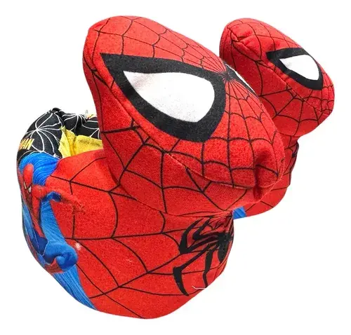 Pantuflas Spider Araña Chicos Infantiles Polar Dibujos Azul Y Rojo Spider Adaptable 25 Al 32 5