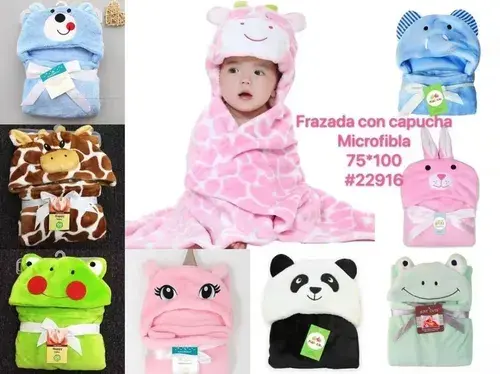 Frazada Infantil Con Capucha De Animales Bebe Manta Flannel 15