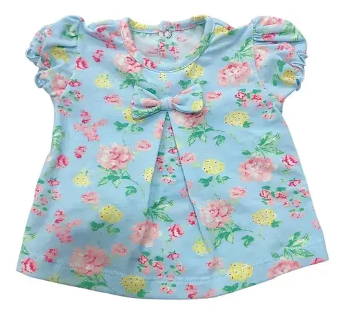 Conjunto Bebe Beba Remera + Calza Estampado Voladito Y Moño 7