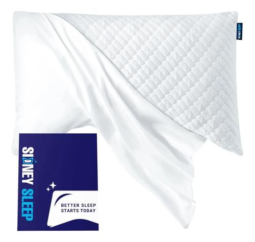 Funda Almohada Curva Queen Sidney Sleep Microfibra Cierre Blanco 2