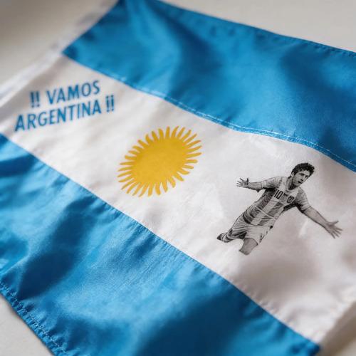 Bandera Argentina Con Imagen De Lionel Messi 60x80 Cm Argentina 2