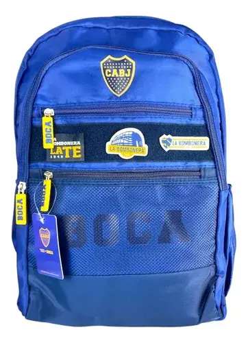 Super Kit Escolar Boca Junior Mochila + Carpeta + Cartuchera 4