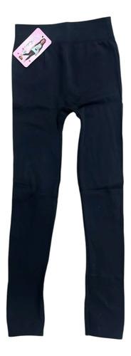 Calza Termica Niños Niñas Elastizada Abrigada Invierno Negro Polar Unico 2