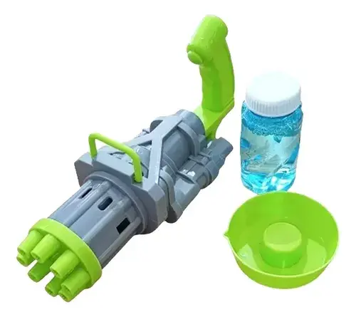 Pistola Blanster De Burbujas Bubble Fan Lluvia De Burbujas Verde 2