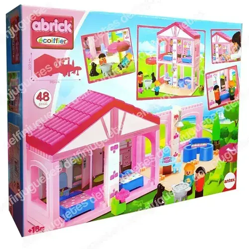 Casa De Muñecas Bloques Antex Construccion Bloques Rosa Rosa 4