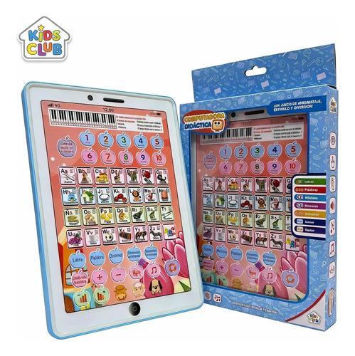 Tablet Didáctica Interactiva Infantil Con 4 Actividades Celeste