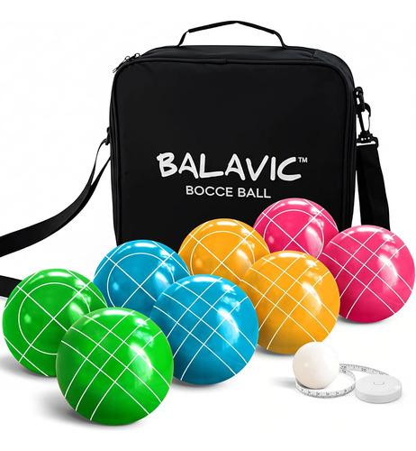 Juego Bochas Balavic 8 Bolas Resina Con Bolsa Y Accesorios Negro