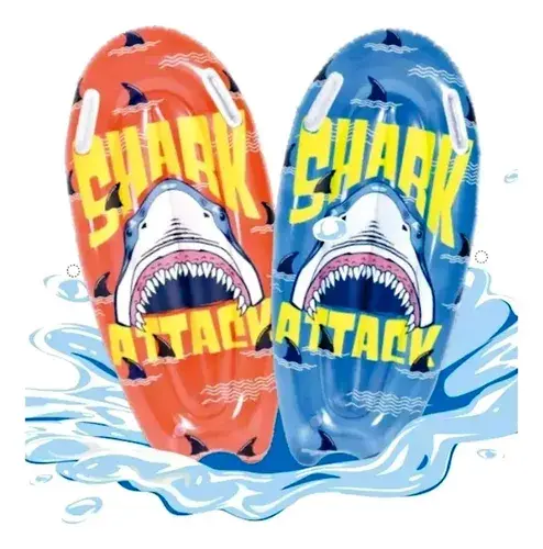 Tabla Barrenadora Inflable Tiburon Shark Pileta Niño Verano 14