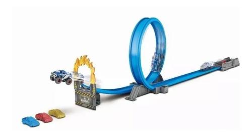 Pista De Autos C/ Lanzador Metal Machines Road + Auto Wheels Azul 7