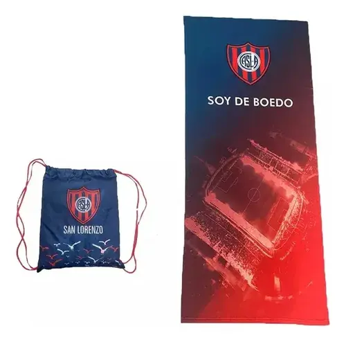 Toallon Futbol Microfibra 70x150 Y Mochila San Lorenzo 4
