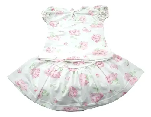 Conjunto Bebe Beba Remera Pollera Con Flores Algodón Premium 11