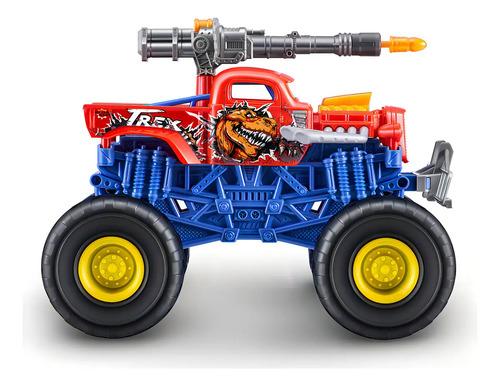 Zuru Metal Machines Monster Truck Wars Vehículo Luz Y Sonido Rex Azul 3