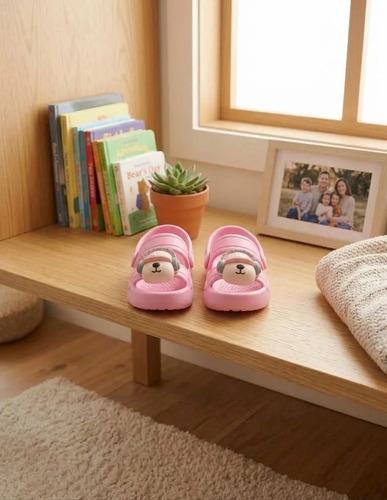 Sandalias Verano De Goma Para Niños Perrito Con Auriculares Fucsia Y Lila Sandalias Verano De Goma Perro Con Auriculares Fucsia Y Lila 24-25