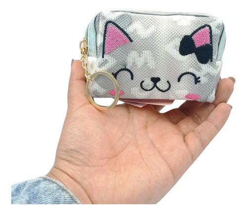 Monedero Mini Porta Cosmeticos Gatito Llavero Maquillaje 9
