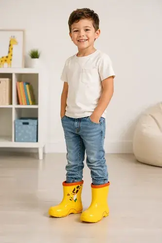 Botas De Lluvia Infantiles Diseños Varios Impermeables Jirafa Amarilla 30 Ar 4