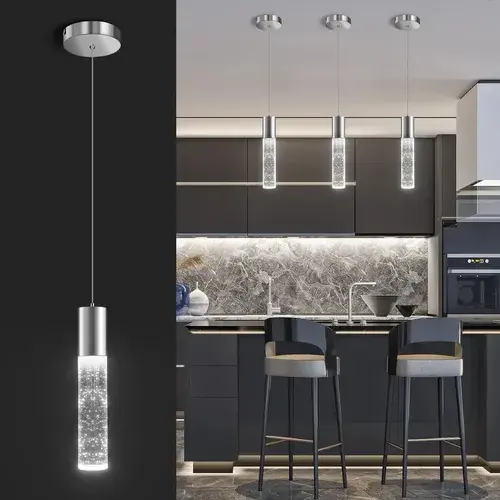 Lampara Okeli Colgante Moderno Led Cristal De Burbujas 110 V Cromo