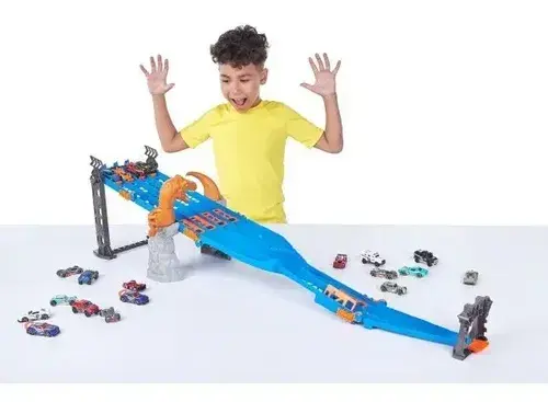 Pista Lanzadora Autos Metal Machine Dinosaurio Lane Madness Dino 5