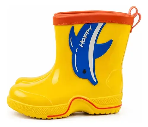 Botas De Lluvia Infantiles Diseños Varios Impermeables Delfin Amarillo 25 Ar 3