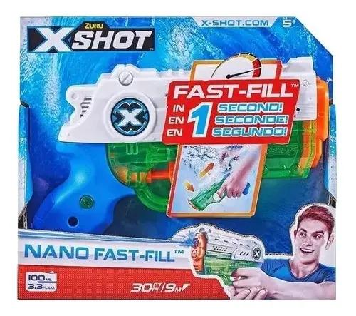 Pistola De Agua Zuru X-shot Nano Fast Fill Llenado Rapido Azul Y Verde 7