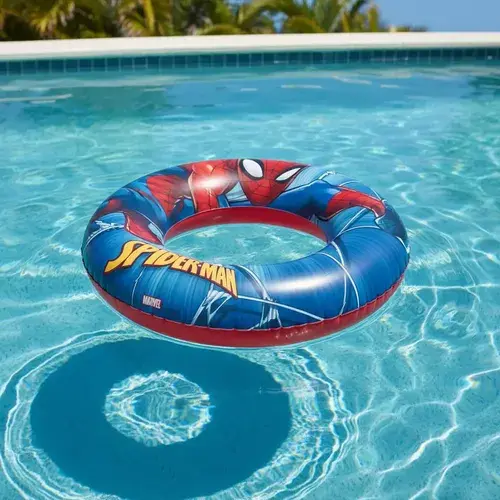 Salvavidas Flotador Inflable Spiderman Pileta Playa 56 Cm Rojo Y Azul 4