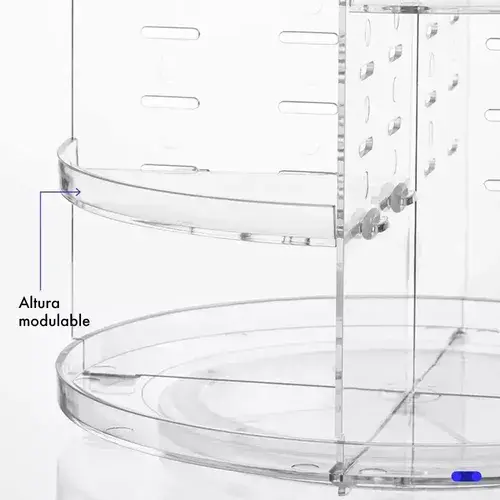 Organizador De Maquillajes Y Cosméticos Acrílico Giratorio Transparente 10