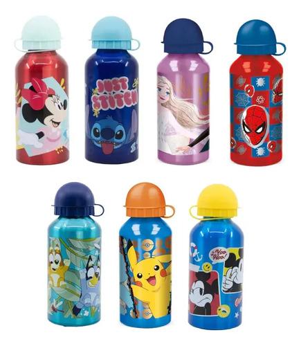 Botella De Aluminio Spiderman 400 Ml Agua Bebidas Verano Rojo 2