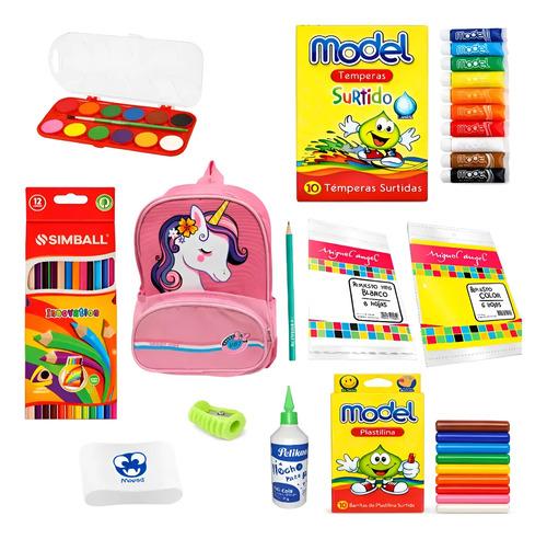 Kit Utiles Escolar Jardin + Mochila Preescolar Completo