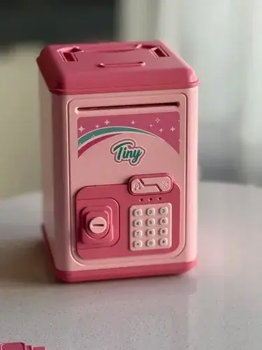 Caja Fuerte Infantil Juguete Alcancia Luz Sonido Tiny Niñas Rosa 7