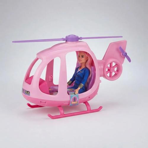 Muñeca Tiny Con Helicóptero Juguete Infantil Para Niñas Rosa