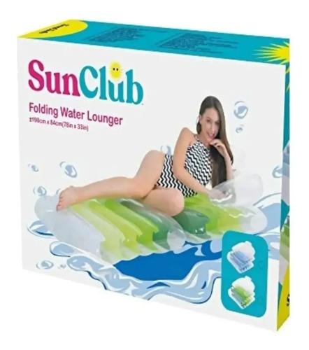 Colchoneta Inflable 2 En 1 Para Pileta Sillon Plegable Color Azul 3