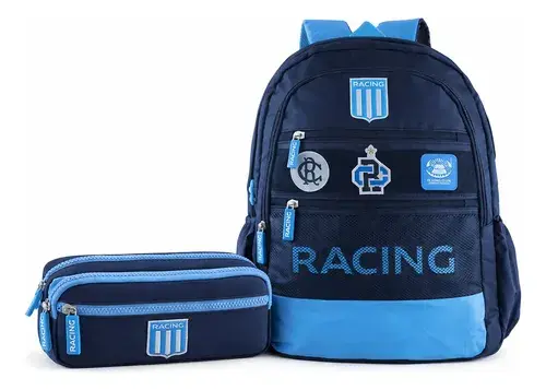 Combo Mochila + Cartuchera Racing Club Reforzada Escolar