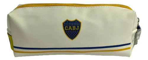 Cartuchera Fútbol Boca Juniors Quemoda Blanca 12 Lápices Blanco 4